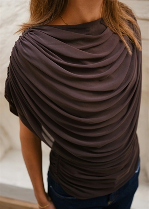 Cottuna drapy mesh top Brun Neo Noir 